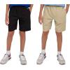 Champion Boys Shorts for Kids Athletic 2 Pack Lightweight Hybrid Short(Khaki-black)