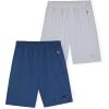 Champion Boys Shorts for Kids Athletic 2 Pack Lightweight Hybrid Short(Blue-light Gray)