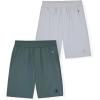 Champion Boys Shorts for Kids Athletic 2 Pack Lightweight Hybrid Short(Dark Forest- Grey)