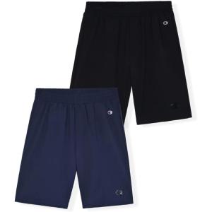 Champion Boys Shorts for Kids Athletic 2 Pack Lightweight Hybrid Short(Black-dark Navy)