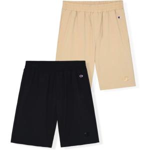 Champion Boys Shorts for Kids Athletic 2 Pack Lightweight Hybrid Short(Khaki-black)