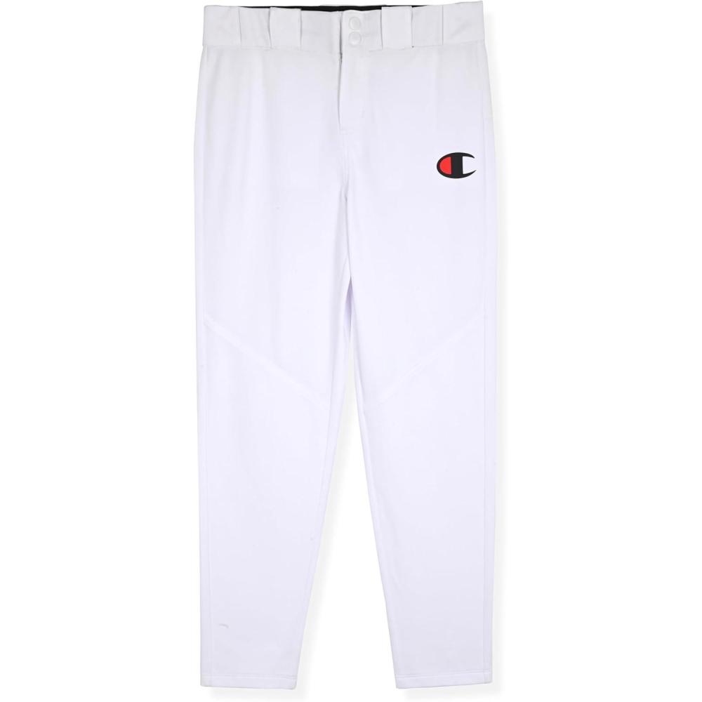 imageChampion Boys Baseball Pants Athletic Youth Performance Pant with Belt Loops and Zip FlyBright White