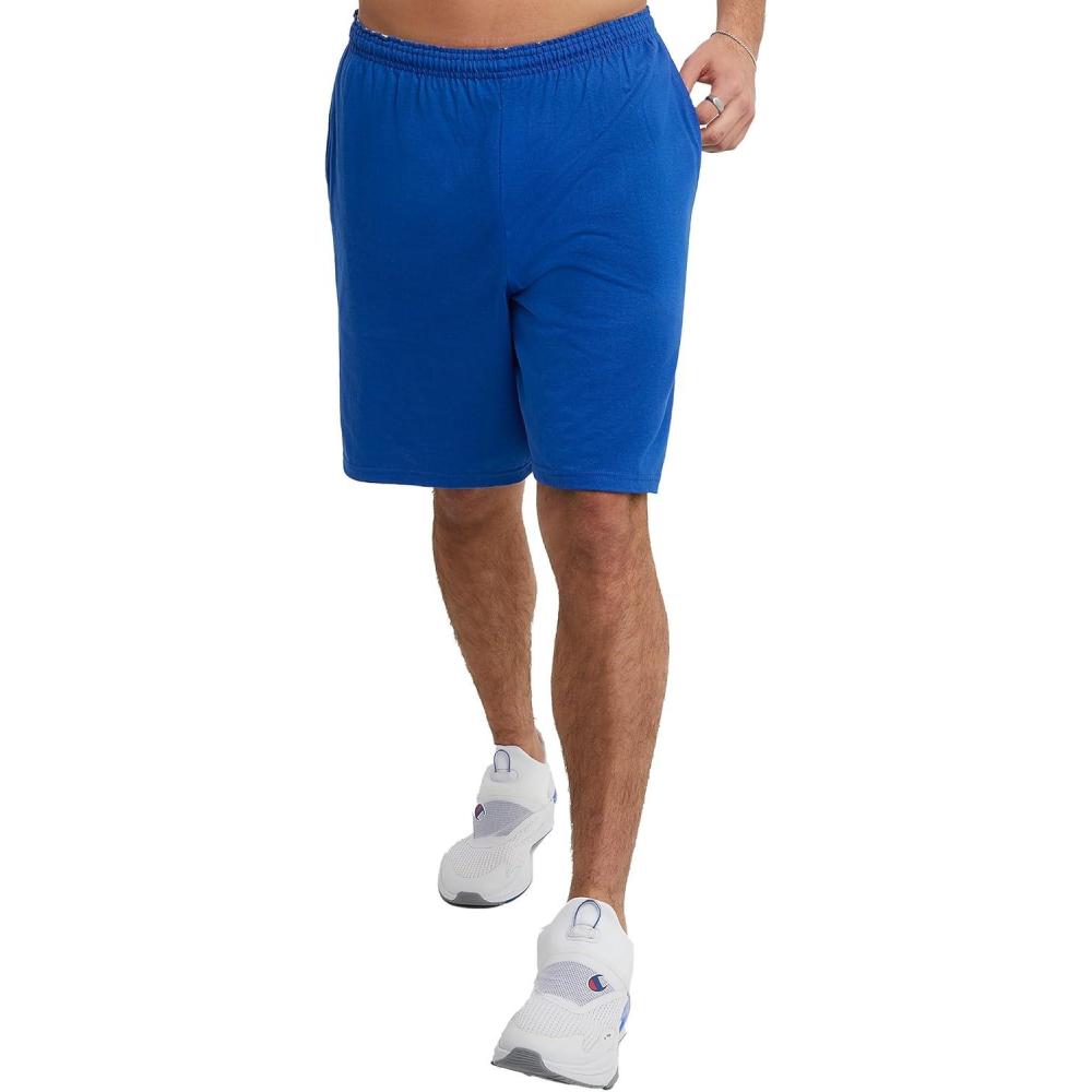 imageChampion Mens 9quot Lounge Shorts Standard Fit Lightweight Available in Regular and Big ampamp TallSurf the Web  C Patch Logo