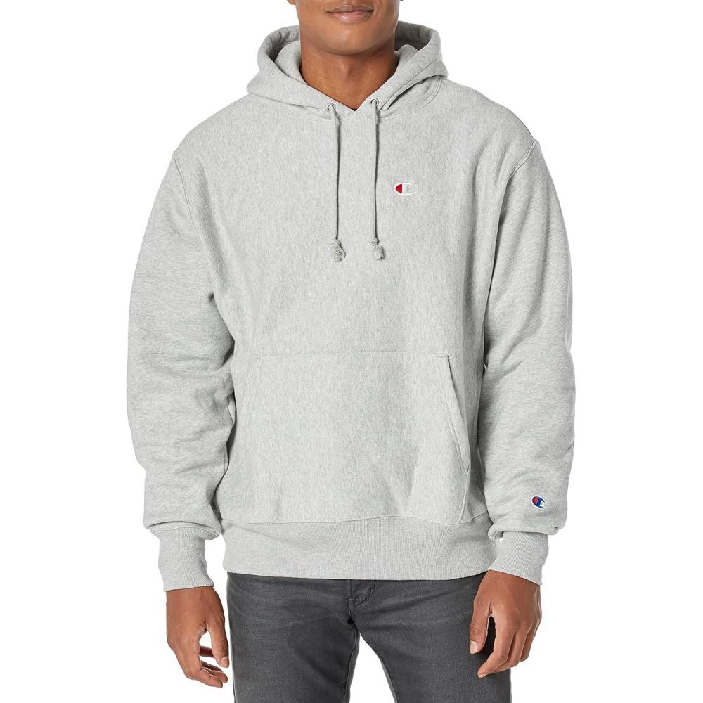imageChampion Mens Reverse Weave Fleece Pullover Hoodie for Men Reg Or Big ampamp TallOxford Gray  C Logo