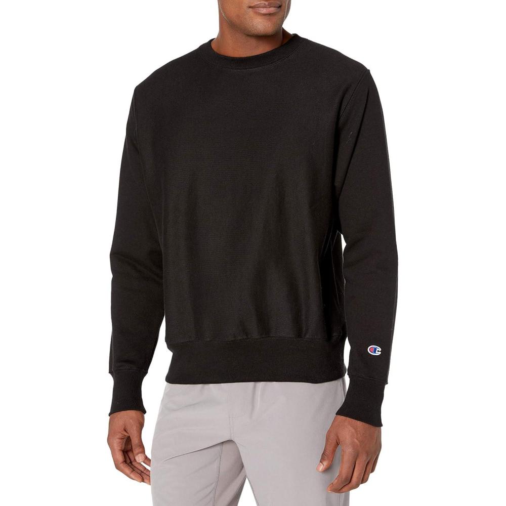 imageChampion mens Crewneck Sweatshirt Reverse Weave Heavyweight Fleece Sweatshirt for MenBlack