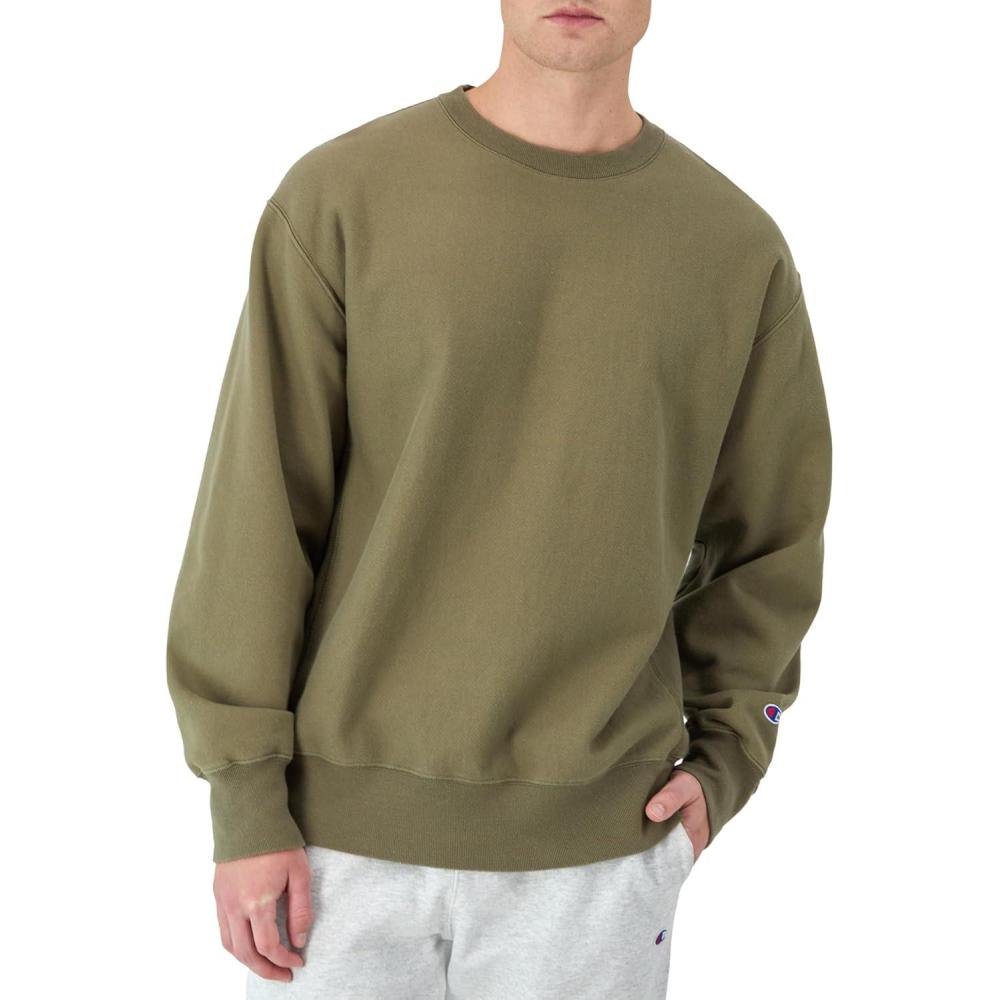 imageChampion mens Crewneck Sweatshirt Reverse Weave Heavyweight Fleece Sweatshirt for MenWashed Outdoor Olive Green