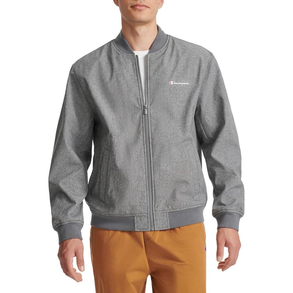 imageChampion mens Soft Shell Sport Bomber Jacket With LogoHeather Grey