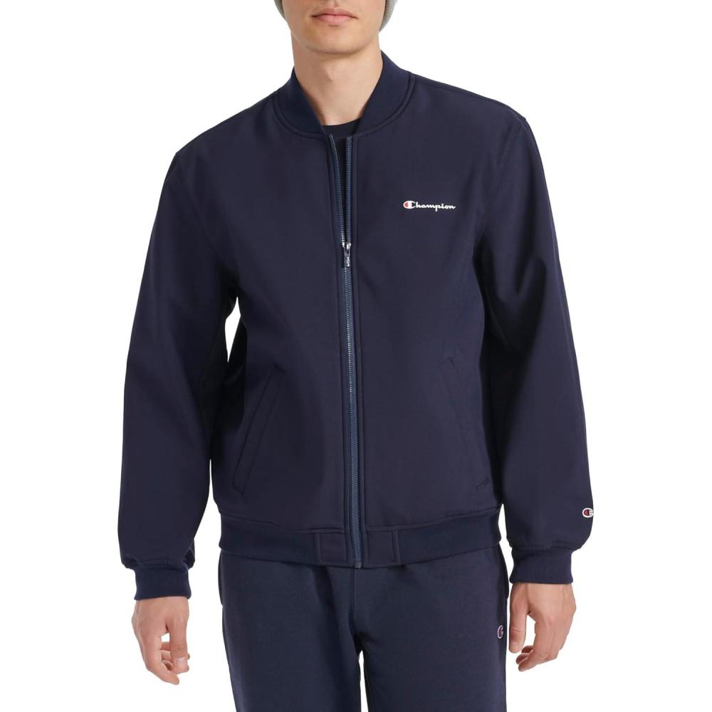imageChampion mens Soft Shell Sport Bomber Jacket With LogoPeacoat