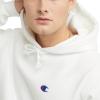 Champion Men’s Reverse Weave Fleece Pullover Hoodie for Men (Reg. Or Big & Tall)(White – C Logo)