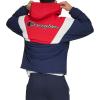 Champion mens Color Block Lined Windbreaker With Hood(Midnight/Ice/Red)