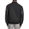 Champion mens Letterman Varsity Bomber Jacket With Faux Leather Sleeves(Black)