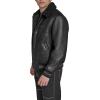 Champion mens Letterman Varsity Bomber Jacket With Patches(Black Faux Shearling)