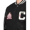 Champion mens Letterman Varsity Bomber Jacket With Patches(Black/Black)