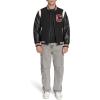 Champion mens Letterman Varsity Bomber Jacket With Patches(Black/Red)