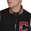 Champion mens Letterman Varsity Bomber Jacket With Patches(Black/Red)