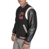Champion mens Letterman Varsity Bomber Jacket With Patches(Black/Red)