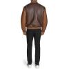 Champion mens Letterman Varsity Bomber Jacket With Patches(Brown Faux Leather)