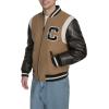 Champion mens Letterman Varsity Bomber Jacket With Patches(Camel/Brown)