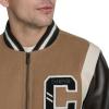 Champion mens Letterman Varsity Bomber Jacket With Patches(Camel/Brown)