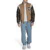 Champion mens Letterman Varsity Bomber Jacket With Patches(Camel/Brown)