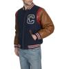 Champion mens Letterman Varsity Bomber Jacket With Patches(Navy/Mustard)