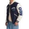 Champion mens Letterman Varsity Bomber Jacket With Patches(Navy/White)