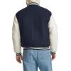 Champion mens Letterman Varsity Bomber Jacket With Patches(Navy/White)