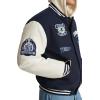 Champion mens Letterman Varsity Bomber Jacket With Patches(Navy/White)
