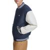 Champion mens Letterman Varsity Bomber Jacket With Quilted Lining & Embroidered Sleeves(Navy/White)