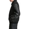 Champion mens Letterman Varsity Bomber Zipper Closure Jacket With Faux Leather Sleeves(Black)
