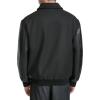 Champion mens Letterman Varsity Bomber Zipper Closure Jacket With Faux Leather Sleeves(Black)