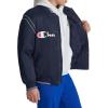 Champion mens Satin Varsity Bomber Jacket With Logo(Peacoat)