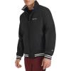 Champion mens Water Resistant Varsity Bomber Jacket With Flex Stand Collar(Black)