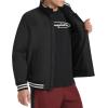 Champion mens Water Resistant Varsity Bomber Jacket With Flex Stand Collar(Black)