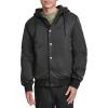 Champion mens Hooded Varsity Bomber Jacket With Quilted Lining(Black)