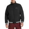 Champion mens Water Resistant Varsity Bomber Jacket With Flex Stand Collar(Black)