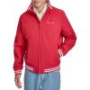 Champion mens Water Resistant Varsity Bomber Jacket With Flex Stand Collar(Chili Pepper)
