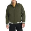 Champion mens Water Resistant Varsity Bomber Jacket With Flex Stand Collar(Forest Night)