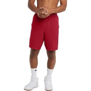 Champion Mens 9″ Lounge Shorts, Standard Fit, Lightweight, Available in Regular and Big & Tall(Eclipse Red C Patch Logo)