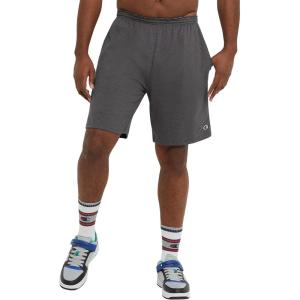 Champion Mens 9″ Lounge Shorts, Standard Fit, Lightweight, Available in Regular and Big & Tall(Granite Heather – C Patch Logo)
