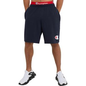 Champion Mens 9″ Lounge Shorts, Standard Fit, Lightweight, Available in Regular and Big & Tall(Navy – C Logo)
