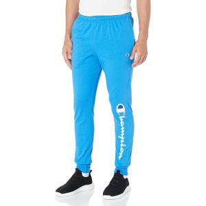 Champion Men’s Joggers, Everyday Cotton, Lightweight Lounge Knit Pants for Men, 31″(Blue Jay/White/Valiant Script)