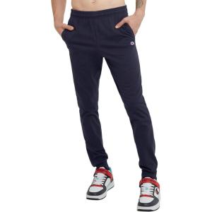 Champion Men’s Joggers, Everyday Cotton, Lightweight Lounge Knit Pants for Men, 31″(Navy – C Logo)