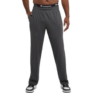 Champion Men’s Lightweight Open-hem Lounge Pants (Reg. Or Big & Tall)(Granite Heather – C Patch Logo)