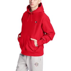 Champion Men’s Reverse Weave Fleece Pullover Hoodie for Men (Reg. Or Big & Tall)(Team Red Scarlet – C Logo)