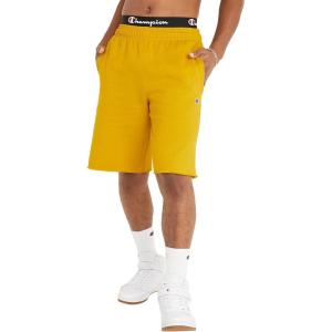 Champion Men’s Shorts, Fleece, Midweight Shorts, Athletic Shorts With Pockets (Reg. Or Big & Tall)(Team Gold C Patch Logo)