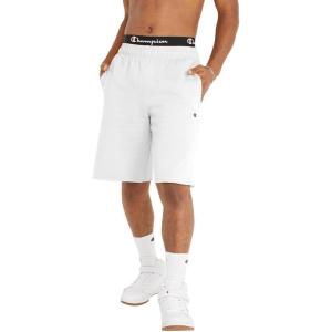 Champion Men’s Shorts, Fleece, Midweight Shorts, Athletic Shorts With Pockets (Reg. Or Big & Tall)(White C Patch Logo)