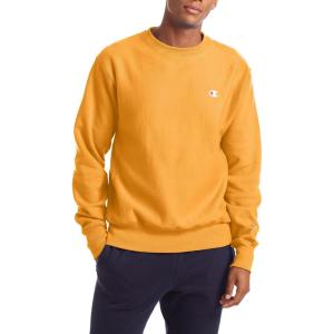 Champion mens Crewneck Sweatshirt, Reverse Weave, Heavyweight Fleece Sweatshirt for Men(C Gold Left Chest C)