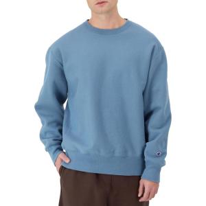 Champion mens Crewneck Sweatshirt, Reverse Weave, Heavyweight Fleece Sweatshirt for Men(Washed Antique Blue)