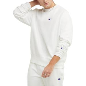 Champion mens Crewneck Sweatshirt, Reverse Weave, Heavyweight Fleece Sweatshirt for Men(White Left Chest C)